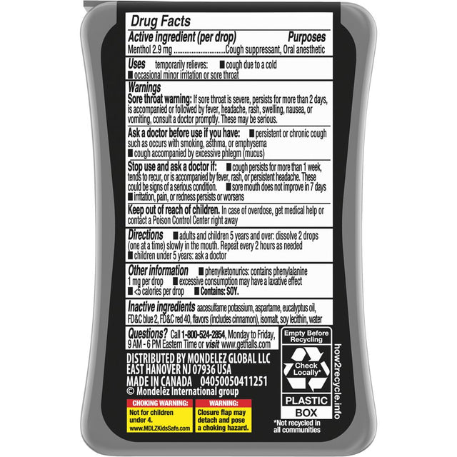 HALLS Minis Cherry Flavor Sugar Free Cough Drops, 24 Drops