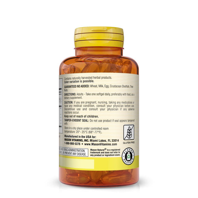 Mason Natural Flax Seed Oil 1000 Mg Omega 3-6-9 - Healthy Heart and Immune System, 100 Softgels per Container