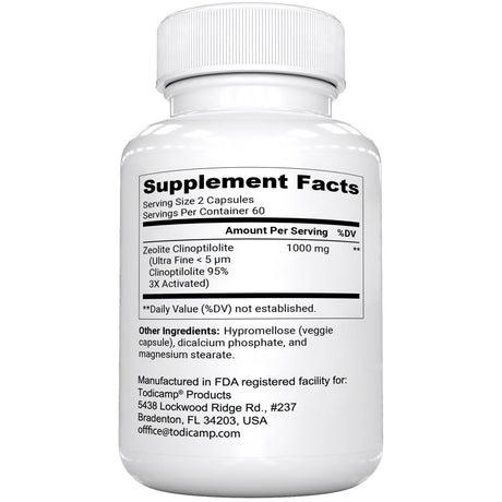 Full Body Detox Cleanse - Zeolite 120 Capsules Supplements Sorbolit by Todicamp - Colon Cleanse - Liver Cleanse Detox & Repair - Ultra Fine 1-2 �M 3X Activated Cleanser Detox