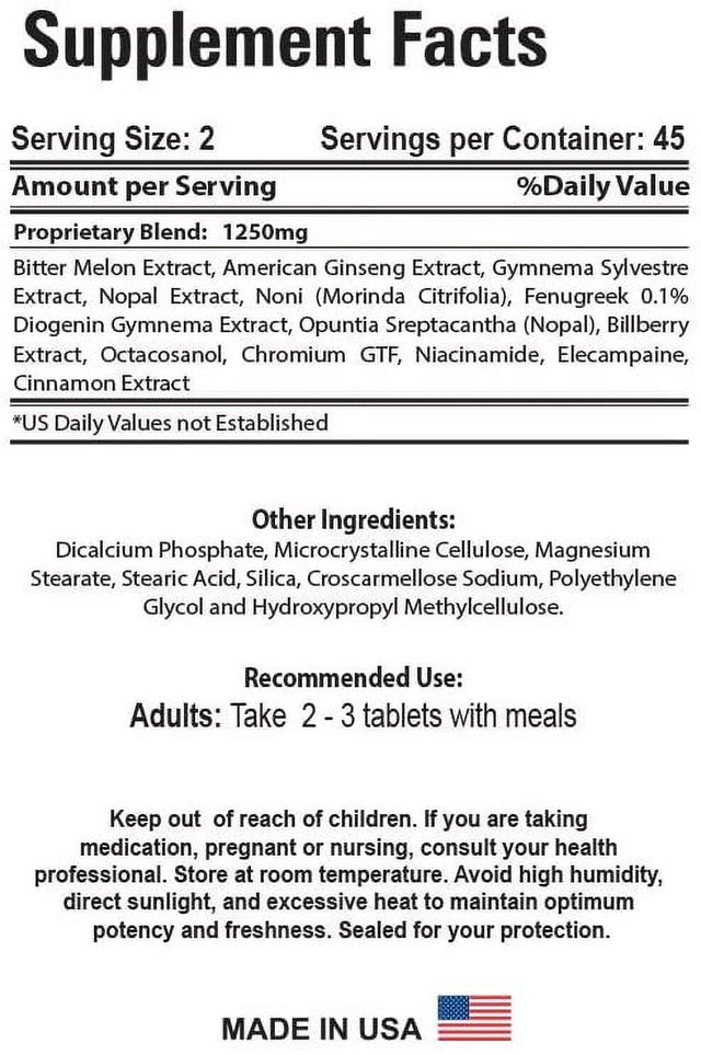 Glucobalance - 90 Tablets - Advanced Formula Blood Sugar Blocker, 100% Natural Dietary Supplement, Weight Loss Supplement - Sugar Stabilizer - Supports Blood Sugar Levels