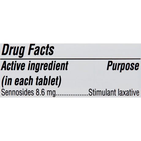 Equate Natural Vegetable Laxative, Sennosides Stimulant Stool Softener for Constipation, 100 Tablets