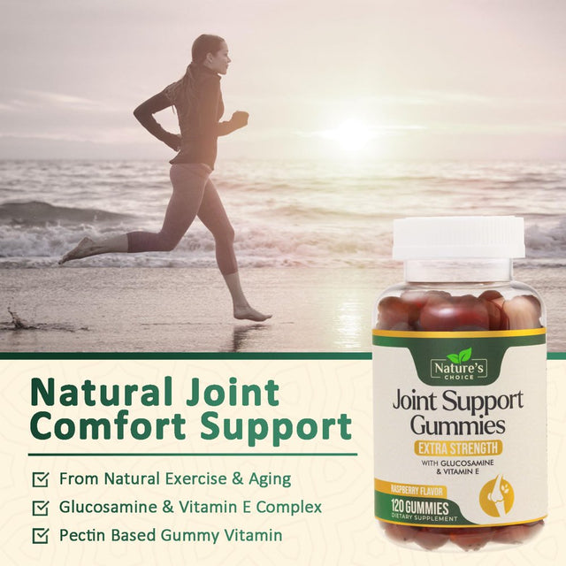 Joint Support Gummies Extra Strength Glucosamine Gummy with Vitamin E - Naturally Assists Cartilage & Flexibility - Best Support Chew for Men and Women - 120 Gummies