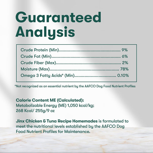 Jinx Homemades Chicken & Tuna Recipe Wet Natural Dog Food, Grain-Free, 9 Oz. Pouch