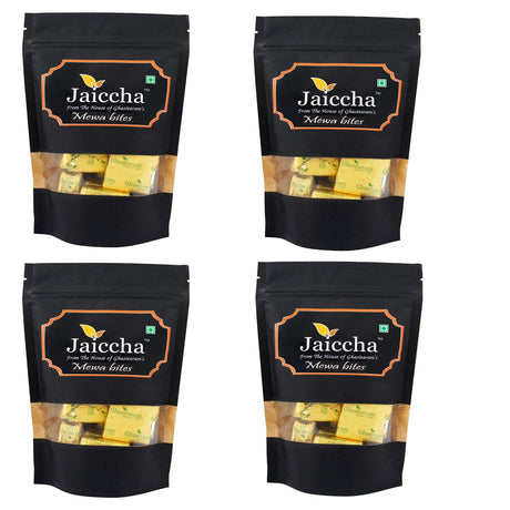 Jaiccha Ghasitaram Pack of 4 (200 GMS) - MEWA Bites 800 GMS in Black Paper Pouch
