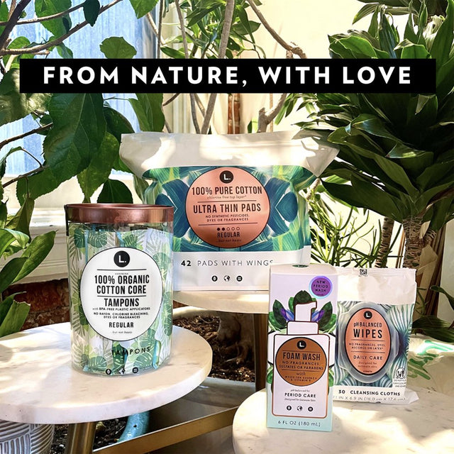 L. Ultra Thin Pads, Regular Absorbency, 42 Ct, 100% Pure Cotton Top Layer