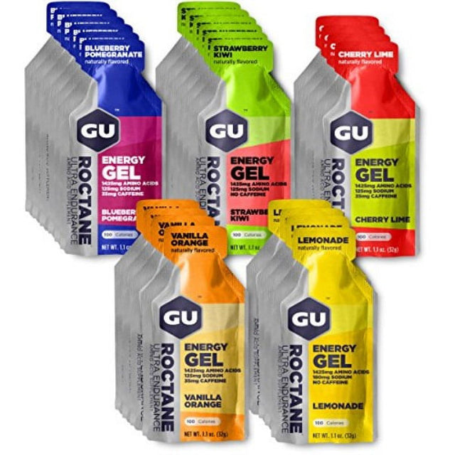 Gu Energy Roctane Ultra Endurance Energy Gel, Assorted Flavors, 24-Count
