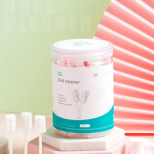 Hariumiu Baby Tongue Cleaner, Newborn Baby Toothbrush, 30PCS Disposable Infant Toothbrush Clean Baby Mouth,Gauze Gum Cleaner Toothbrush Baby Oral Cleaning Stick Dental Care for 0-36 Month Baby