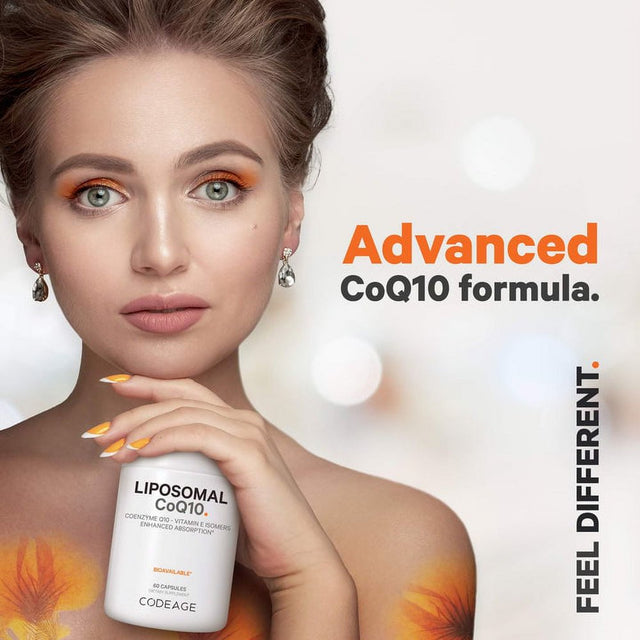 Codeage Liposomal Coq10, Vitamin E Tocopherols & 125 Mg Coenzyme Q10, Cardiovascular Support, 60 Ct