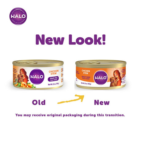 Halo Natural Wet Dog Food, Chicken Stew, 5.5 Oz - Case of 12