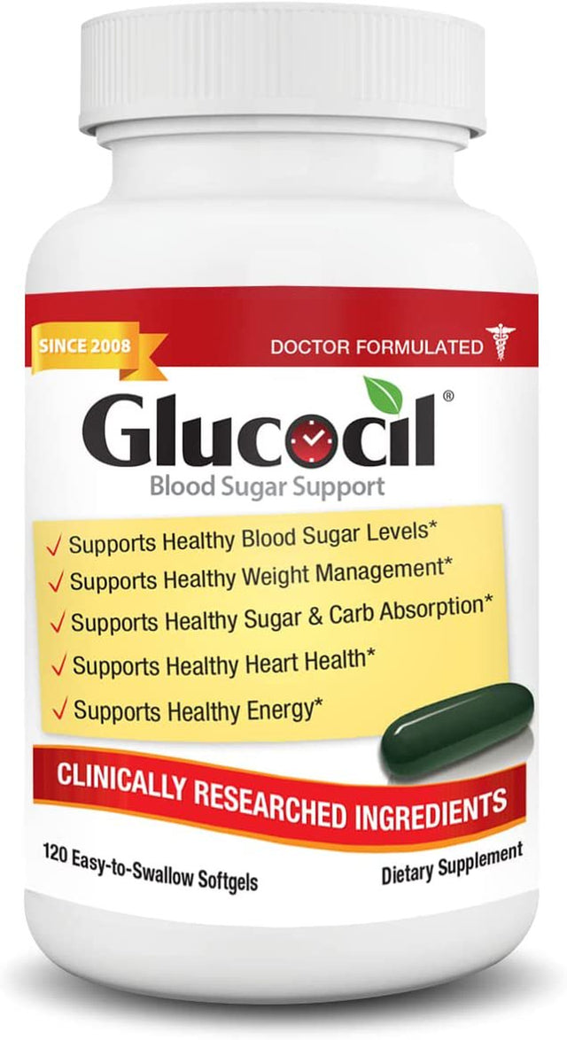 Glucocil – the Total Blood Sugar Optimizer, over 1 Million Bottles Sold, Premium Blood Sugar Support Supplement, Extra Strength Softgels*, Targets All 3 Essentials for Normal Blood Sugar,