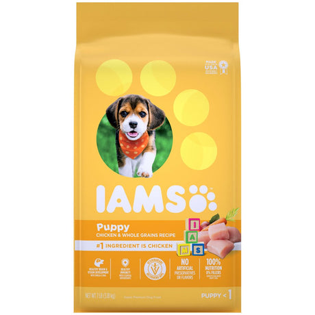 IAMS Chicken and Whole Grain Recipe Dry Dog Food for Puppies, 7 Lb Bag