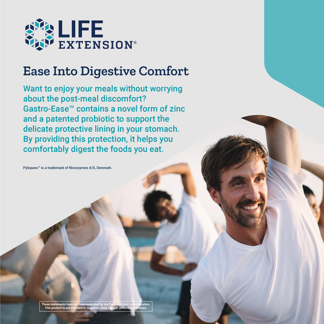 Life Extension Gastro-Ease™ - Stomach Digestion Supplement to Promote Health & Comfort - Gluten-Free, Non-Gmo - 60 Vegetarian Capsules