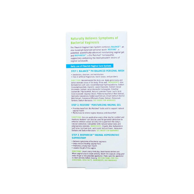 Good Clean Love: Flourish Vaginal Care System®, 30-Day Regimen, Relieves Itching & Irritation, Includes Personal Wash (1 Oz), Moisturizing Vaginal Gel (2 Oz) & Suppositories (10 Capsules)