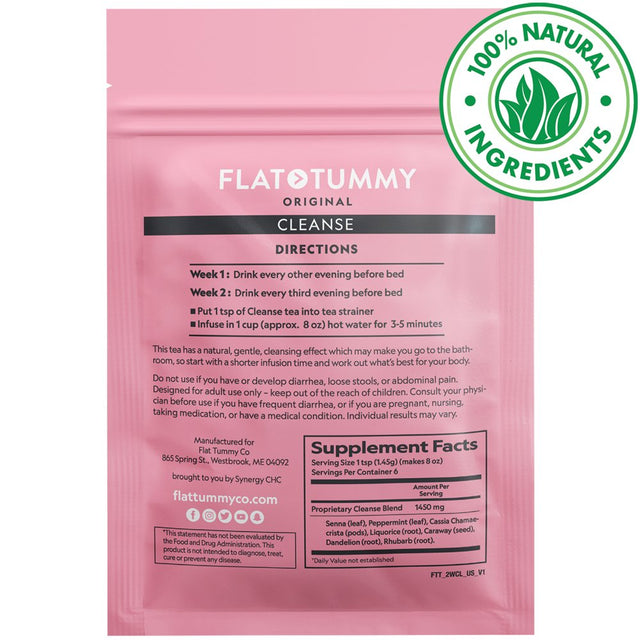 Flat Tummy 2-Step Detox Tea, 2 Week Program (20 Servings) – Detox Tea to Boost Energy, Speed Metabolism, Reduce Bloating - All Natural Detox Tea Cleanse W/ Green Tea, Dandelion, Fennel, & More