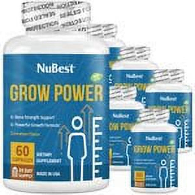 Grow Power by Nubest, Support Healthy Growth for Children (10+) and Teens, Support Bone Strength, 60 Capsules (Pack of 6)