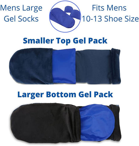 FOMI Hot Cold Therapy Gel Ice Socks 2 Socks Blue, Large Soft Cooling Comfort Wrap for Swollen Sore Feet, Toes, Heel, Arch Pain, Plantar Fasciitis, Neuropathy, Heel Spurs, Gout, Chemotherapy,...