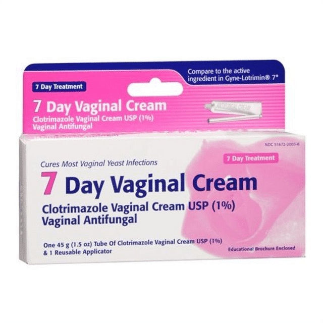 Taro Clotrimazole 7 Vaginal Antifungal Cream USP Reusable Applicator 45G