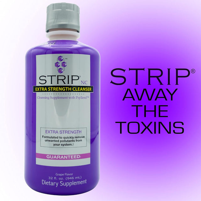 Wellgenix Strip NC Herbal Cleanse Detox Drink, Fast-Acting Body Detox, 32 Fl Oz, Premium Detoxifier for Quick Flush Toxin Removal, Extreme Cleanse Detox, Grape Flavor Liquid Formula (Pack of 2)