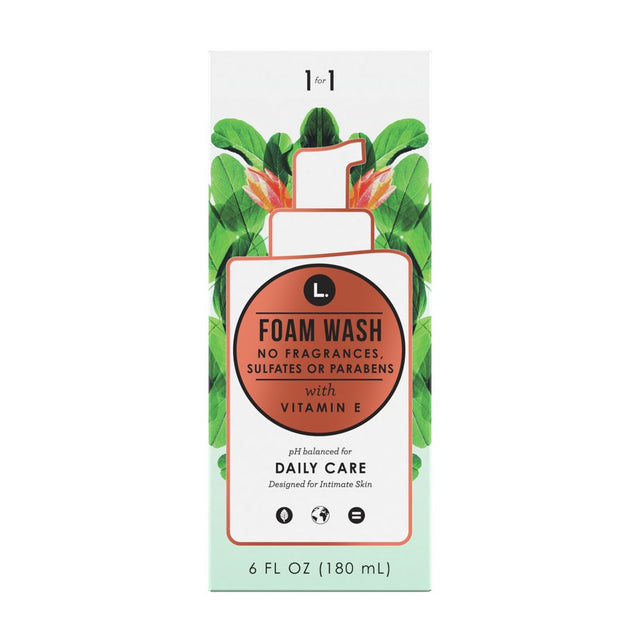 L. Fragrance Free Daily Care Foaming Wash, Ph Balanced, Free from Sulfates or Parabens, 6 Fl Oz