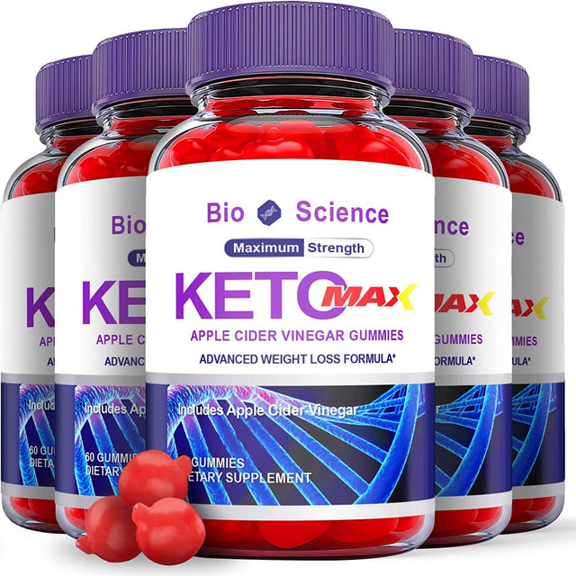 (5 Pack) Bioscience Max Keto ACV Gummies - Supplement for Weight Loss - Energy & Focus Boosting Dietary Supplements for Weight Management & Metabolism - Fat Burn - 300 Gummies