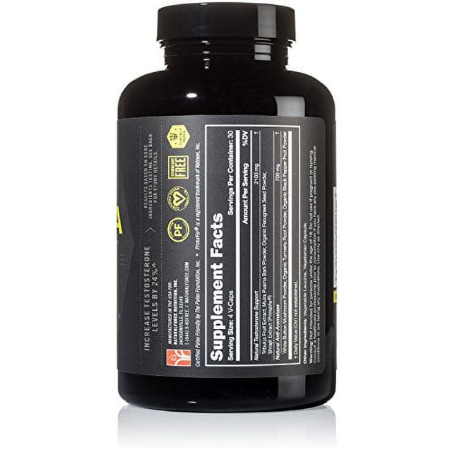 All Natural Testosterone Booster Alpha Strength, *Aggressive Test Supplement for Men*, Best for Muscle Growth and Strength, with Fulvic Minerals from Shilajit Extract by Natural Force, 120Ct