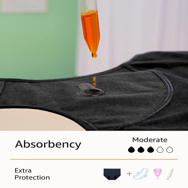 INNERSY Period Underwear for Women High Waisted Postpartum Maternity Briefs 3-Pack (M,Burgundy&Navy&Gray with Dark Lining)