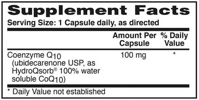 H2Q Coq-10 (8X Absorption) 100Mg (NON-GMO) 60 Vegecaps