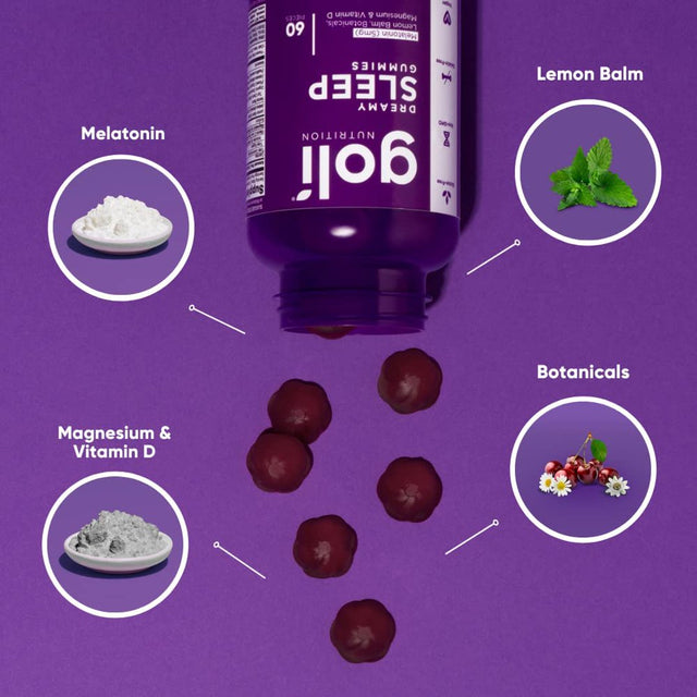 Goli Nutrition Dreamy Sleep Gummies, Lemon Balm and Botanicals, 60 Count