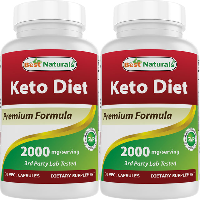 2 Pack Best Naturals Keto Diet Pills 2000 Mg 90 Vegetarian Capsules | Exogenous Ketones BHB Supplement
