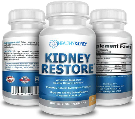 3 Pack Natural Kidney Cleanse to Support Kidney Function and Detox, Advanced Formula Can Help Boost Kidney Health, Daily Health Supplement Pills, 60 Capsules