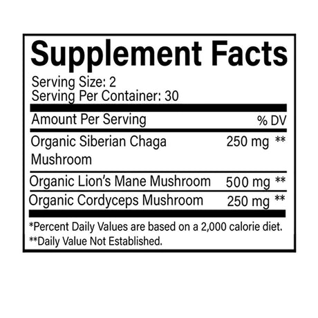 Ileaf Naturals Multi Mushroom Nootropic Blend - 60 Veggie Capsules