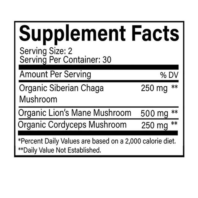 Ileaf Naturals Multi Mushroom Nootropic Blend - 60 Veggie Capsules