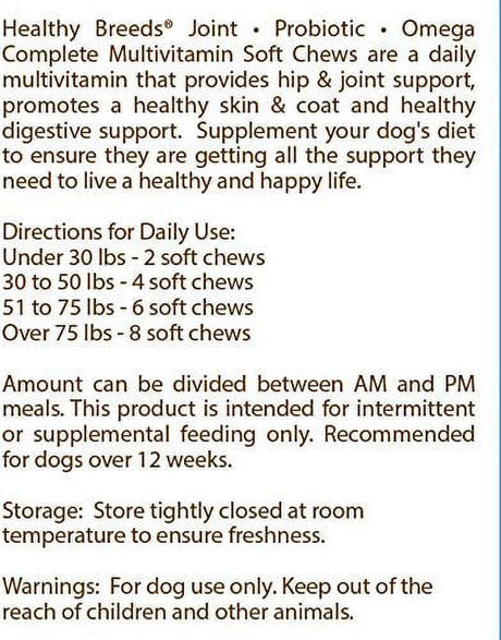 Healthy Breeds 192959009835 Cane Corso All in One Multivitamin Soft Chew - 90 Count