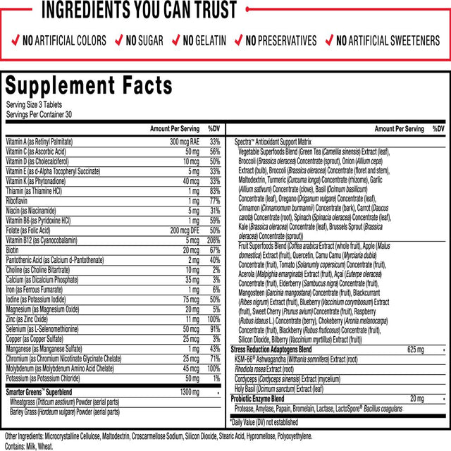 Force Factor Smarter Greens Tablets, Greens Superfood Supplement, 90 Tablets