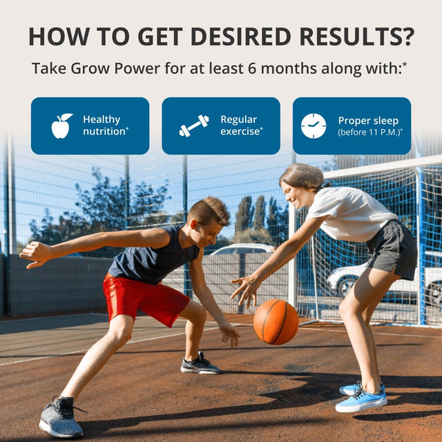 Grow Power by Nubest, Support Healthy Growth for Children (10+) and Teens, Support Bone Strength, 60 Capsules