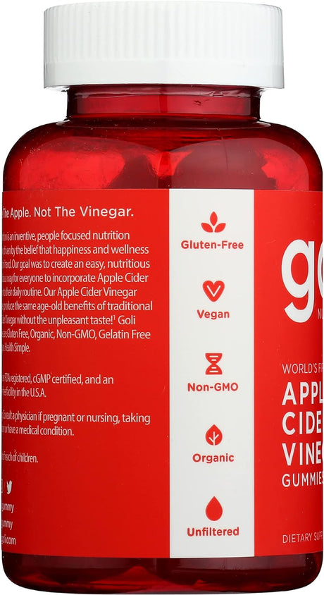 Goli Nutrition World'S First Apple Cider Vinegar Gummies 60 Count, 60 Count