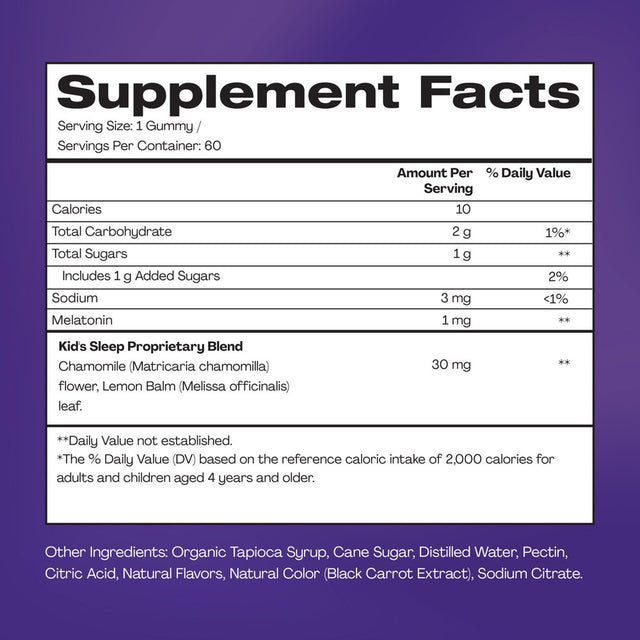 Hello Bello Kid'S Sleep Well, Strawberry Gummies with Melatonin for Sleep Support, 60Ct