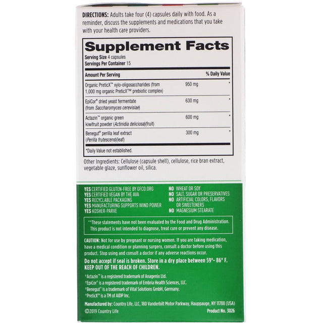 Gut Connection, Digestive Balance, 60 Vegan Capsules, Country Life