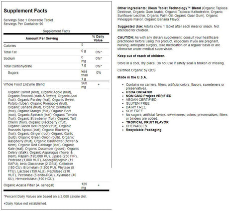 Garden of Life Dr. Formulated Enzymes Organic Digest + 90 Chewable Tablet