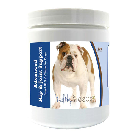 Healthy Breeds Bulldog Advanced Hip & Joint Support Level III Soft Chews for Dogs 120 Count