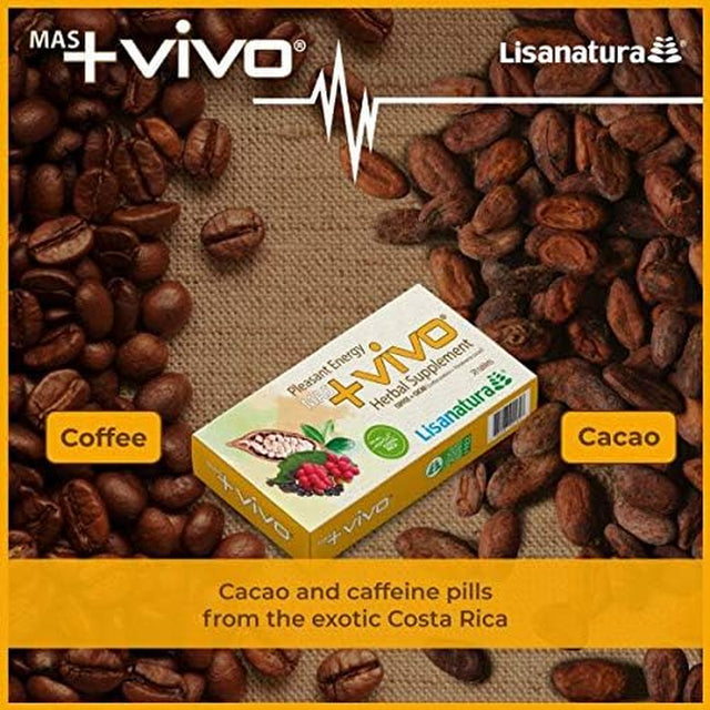 +VIVO Energy Booster Natural Cacao & Caffeine Vitality Natural Tablets Sugar Free Gluten Free Lactose Free (30 Count)…