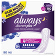 Always Discreet Plus, Incontinence Pads for Women, Extra Heavy Absorbency, Long Length, (90 Ct.)