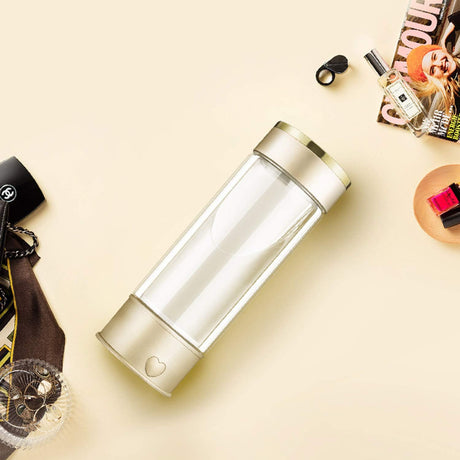 Portable 3 Minute Hydrogen-Rich Water Bottle Rechargeable High Concentration Hydrogen Generator Glass Bottle Anti-Aging Anti-Oxidation Alkaline Water Generator