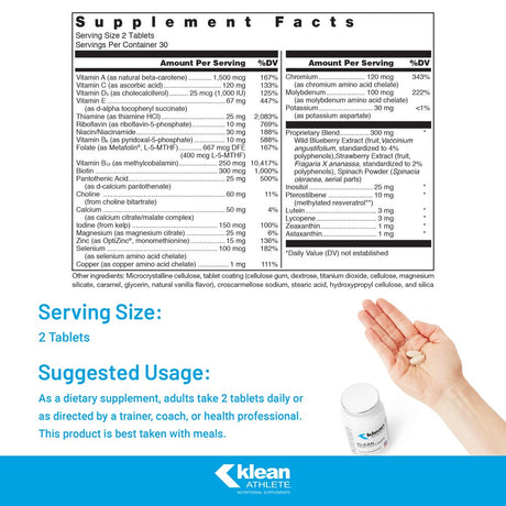 Klean Athlete Klean Multivitamin 60 Tabs