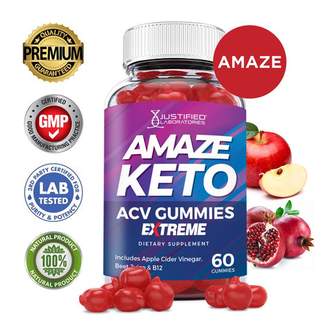 Amaze Keto Extreme ACV Gummies 2000Mg Dietary Supplement 60 Gummys
