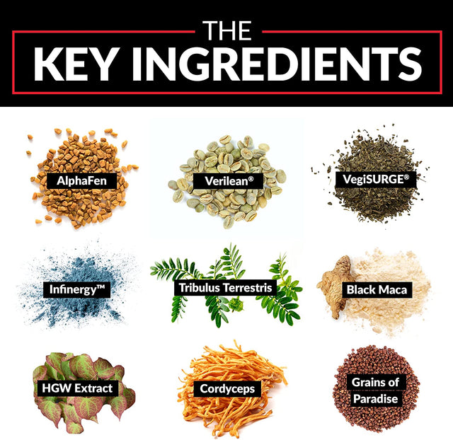 FORCE FACTOR Alpha King Surge Testosterone Booster for Men, Testosterone Supplement to Help You Build Muscle and Strength, Burn Fat, Lose Weight, Lower Estrogen, and Enhance Performance, 60 Capsules