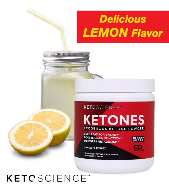 Keto Science Ketone Drink Mix Powder, Lemon, 5.3 Oz, 15 Servings