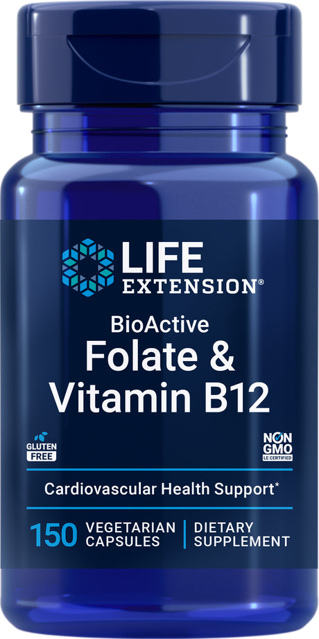 Life Extension Bioactive Folate & Vitamin B12, 150 Vegetarian Capsules