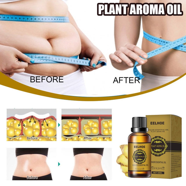 JNANEEI 6 Pieces/Set Slimming Fat Mass Massage Oil Natural Ginger Slimming Essential Oil for SPA Gua Sha Treatment Tightening