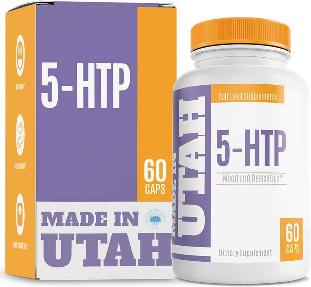 5-HTP 200Mg with Calcium - Naturally Supports Serotonin Levels to Promote Better Rest, and a More Positive Mood - Plant-Based & Derived from Griffonia Extract